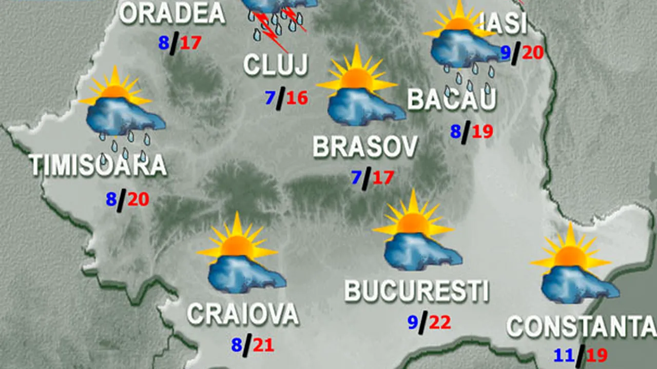 PROGNOZA METEO: Vremea se va încălzi. Ce temperaturi vor fi în weekend