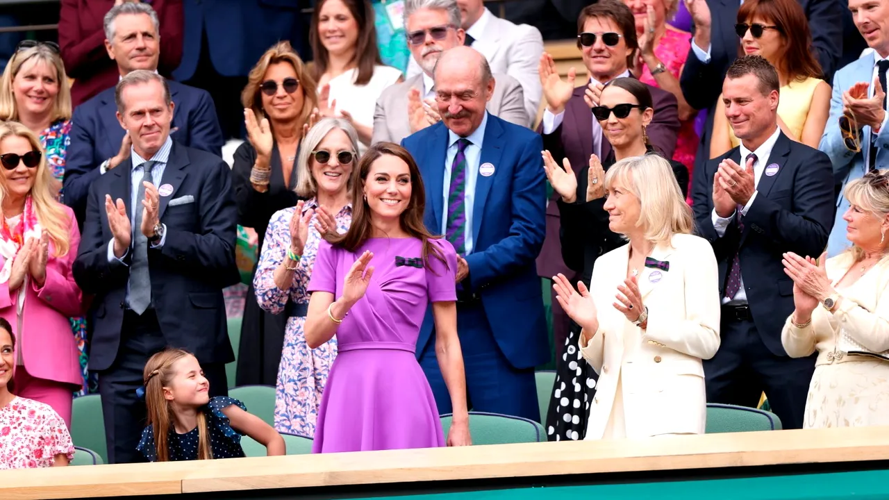 Prinţesa de Wales, primită cu ovaţii la finala masculină de la Wimbledon