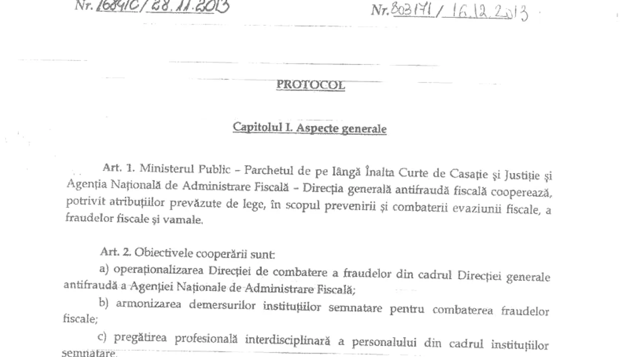 ANALIZĂ | Protocol ANAF-Parchetul General: Cum a apărut “specialistul” care făcea anchete, deşi nu exista bază legală