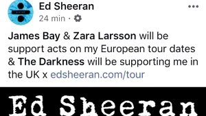 James Bay şi Zara Larsson deschid concertul din Bucureşti al lui Ed Sheeran