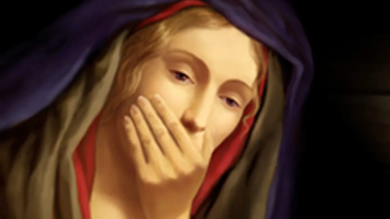 Fecioara Maria şi testul de sarcină. IMAGINEA care stârneşte CONTROVERSE, promovată de o Biserică - FOTO