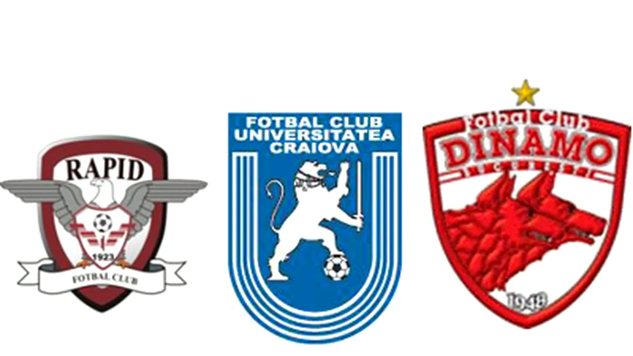 FC Rapid, Universitatea Craiova şi FC Dinamo, amendate de Comisia de Disciplină a LPF