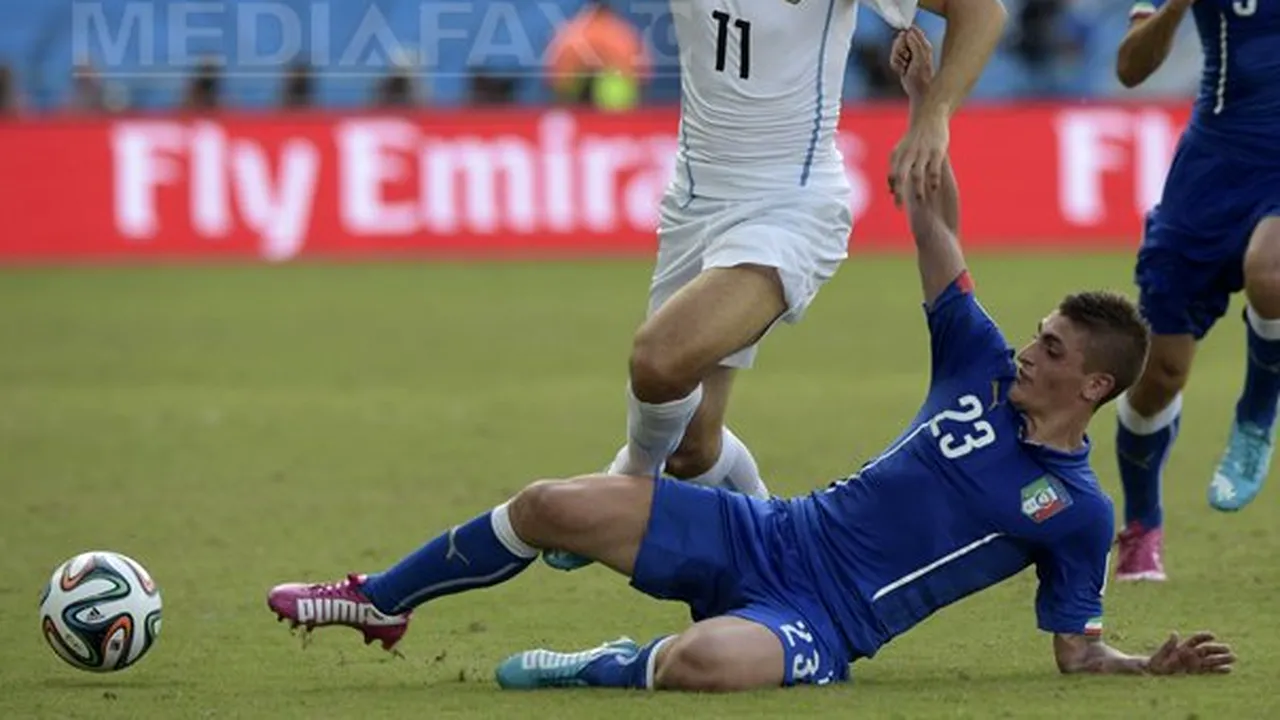 CUPA MONDIALĂ: Italia, învinsă de Uruguay, scor 1-0, şi eliminată