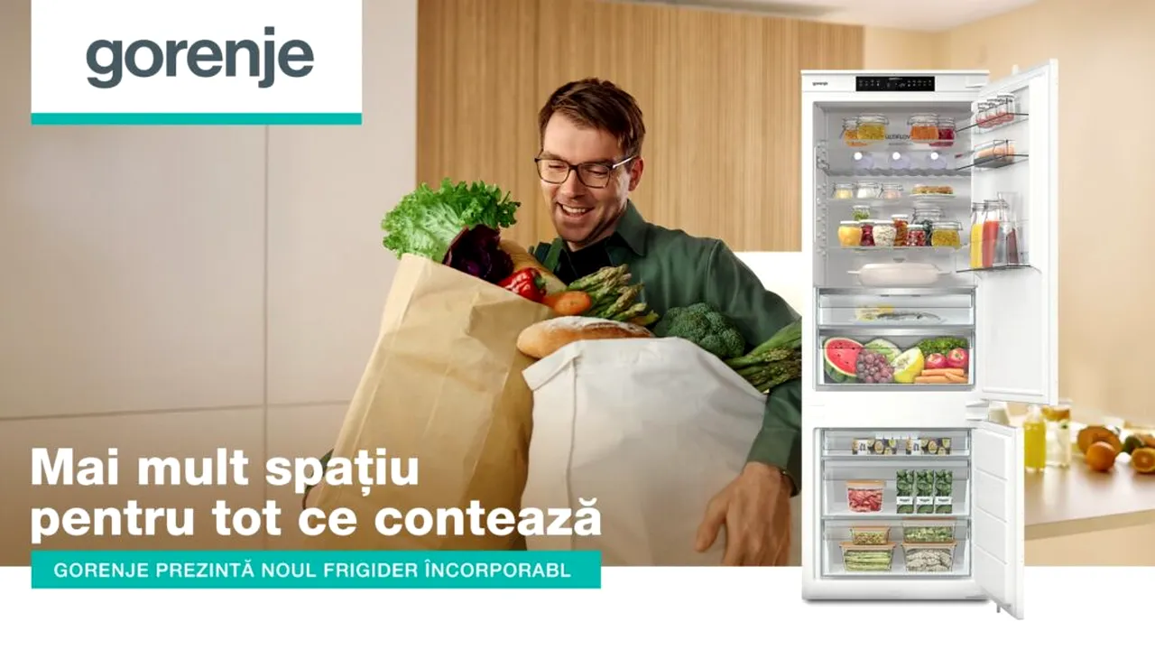 Mai mult spațiu pentru tot ce contează: Gorenje prezintă noul frigider incorporabil BigVolume