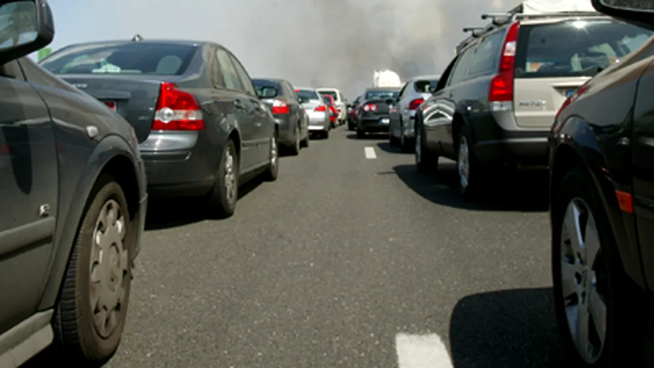 Ambuteiaje la intrarea de pe Autostrada Soarelui pe DN 22 C, în judeţul Constanţa
