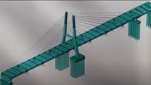 Un pod hobanat, unic în sud-estul României, a fost inaugurat la Galaţi