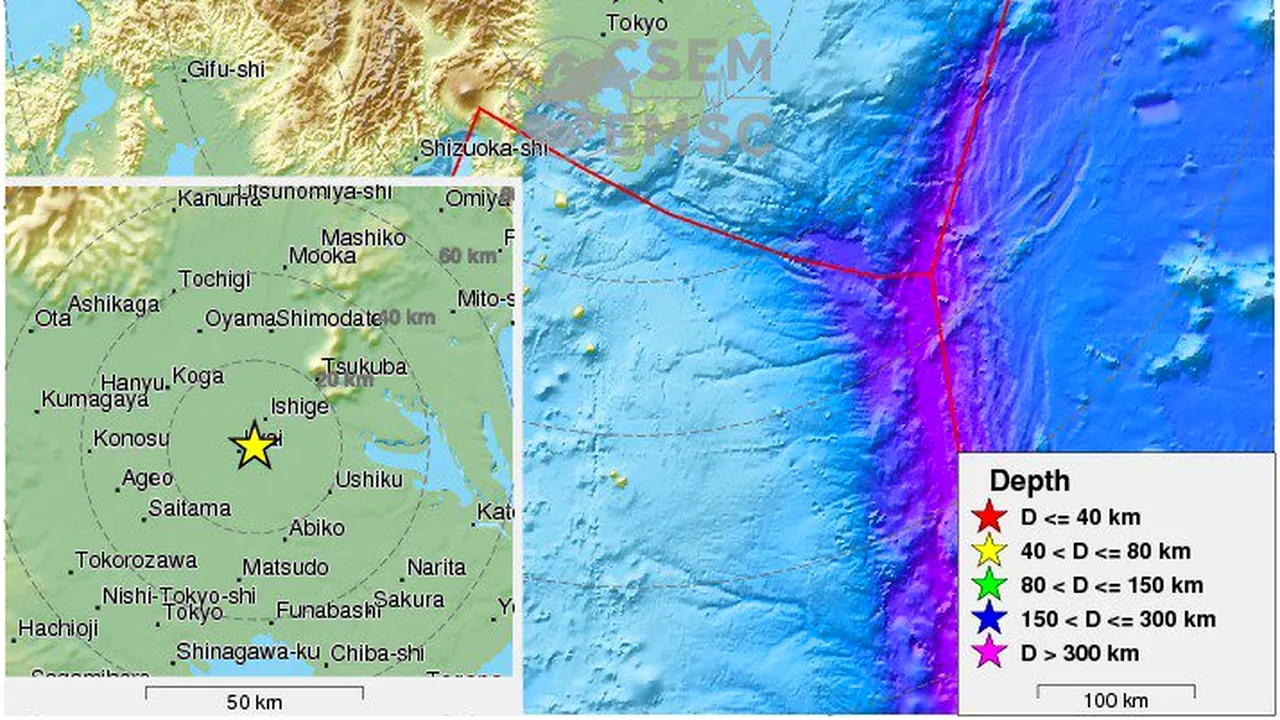 Cutremur cu magnitudinea de 4,5 grade în apropiere de Tokyo