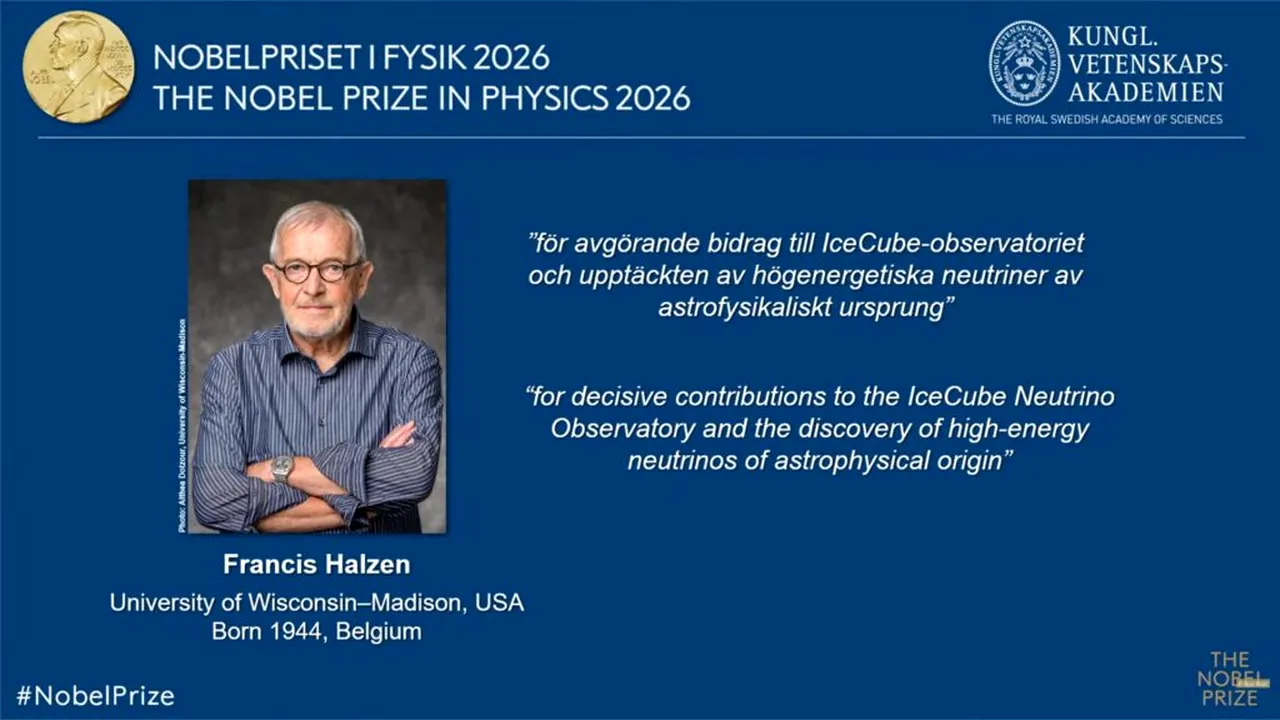 Nobelul pentru Fizică 2026 merge la Francis Halzen, omul de știință care a transformat gheața Antarcticii într-un observator al Universului