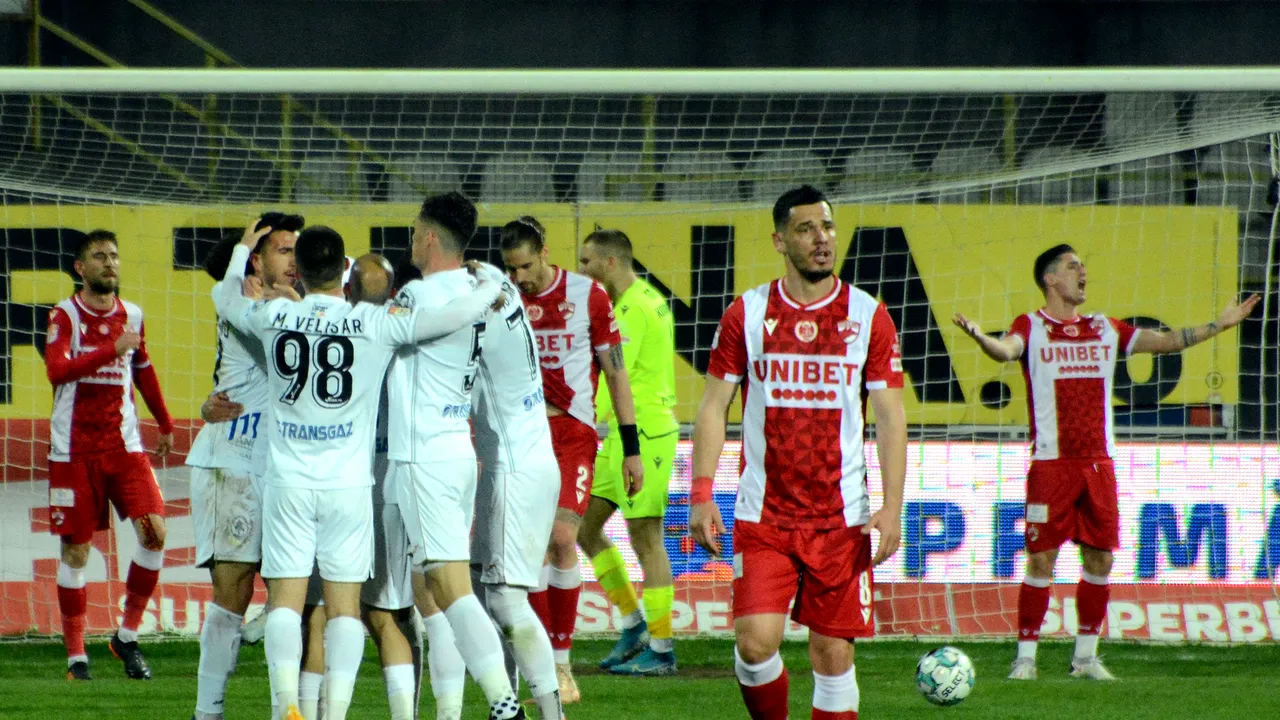 Dinamo Bucureşti pierde în deplasare la Gaz Metan Mediaş şi e pe loc de retrogradare directă