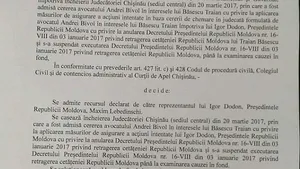 Curtea de Apel Chişinău, a respins suspendarea Decretului prin care Dodon i-a retras cetăţenia moldovenească lui Băsescu; Fondul cauzei va fi judecat