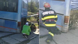 Trenuri oprite în Hunedoara după ce un autocar a rămas blocat în pasaj la Peştera Bolii
