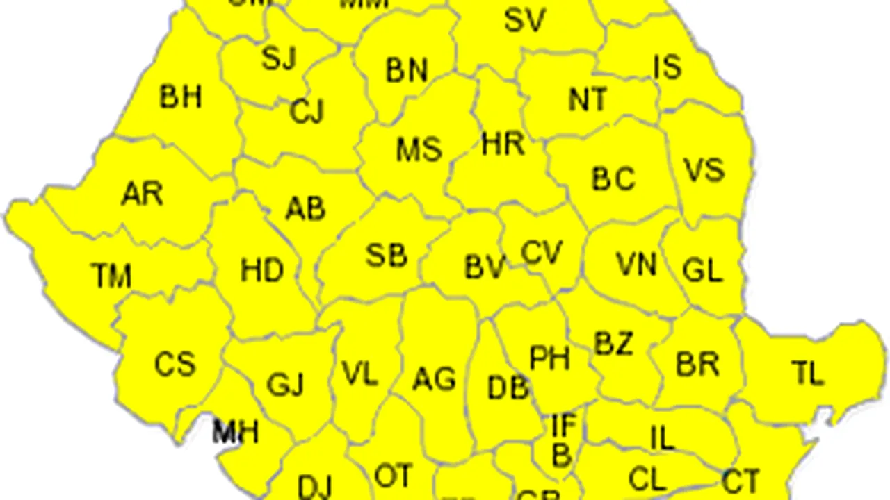 Atenţionare meteo cu cod galben