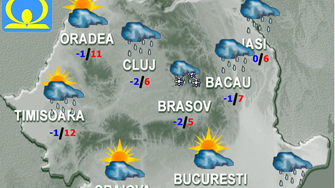 PROGNOZA METEO: Vremea se va încălzi uşor. Cum va fi vremea vineri, în ţară şi la munte