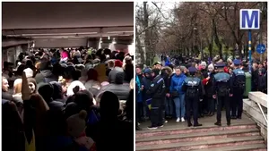 Scene de haos la metrou. Aglomeraţie infernală în staţia Aviatorilor după parada militară. VIDEO 