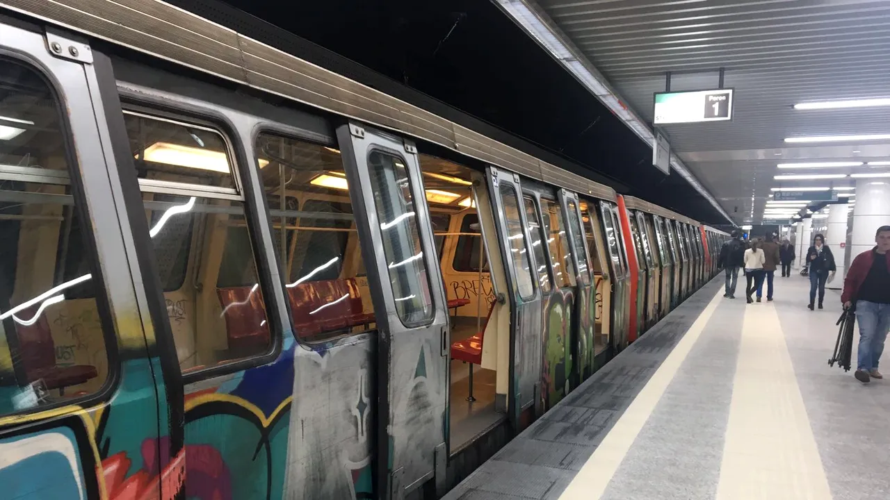 GALERIE FOTO, VIDEO Inaugurare la METROU: Staţii noi şi elegante, trenuri vechi de 35 de ani
