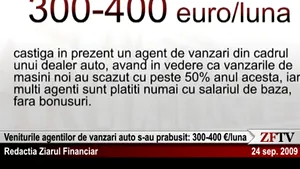 Veniturile vânzătorilor de maşini, reduse dramatic în 2009