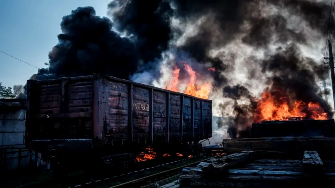 Tren militar rus deraiat după distrugerea căii ferate lângă Melitopol de către ucraineni