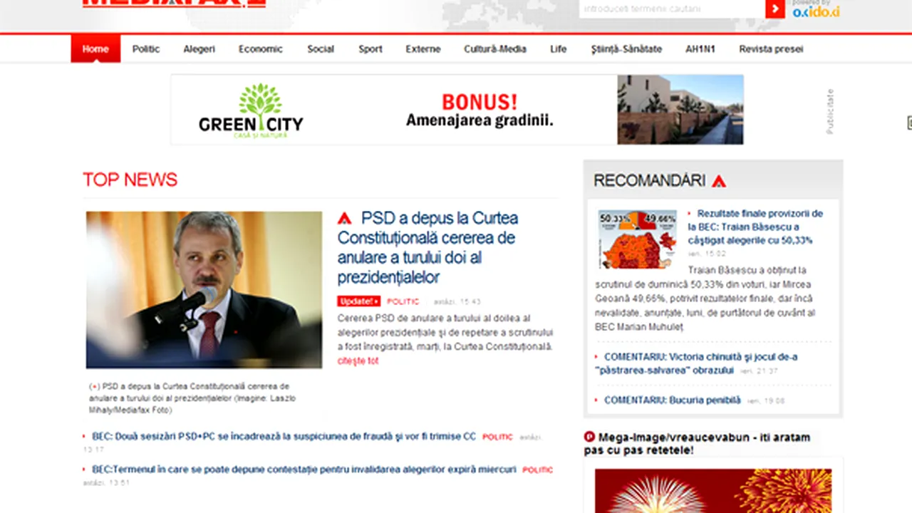Record de trafic pe www.mediafax.ro