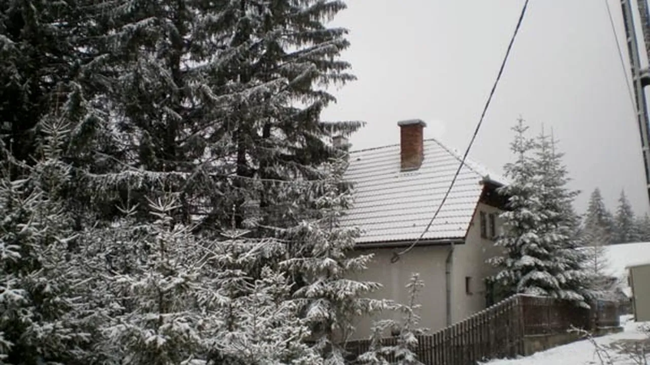 Ninsori în zonele înalte ale judeţului Harghita - FOTO