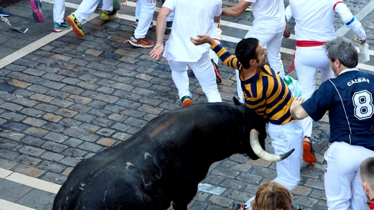A doua zi a faimosului festival San Fermin din Spania: Opt răniți în timpul alergării cu tauri