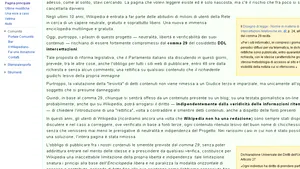 Ediţia în italiană a Wikipedia protestează faţă de un proiect de lege al Guvernului de la Roma