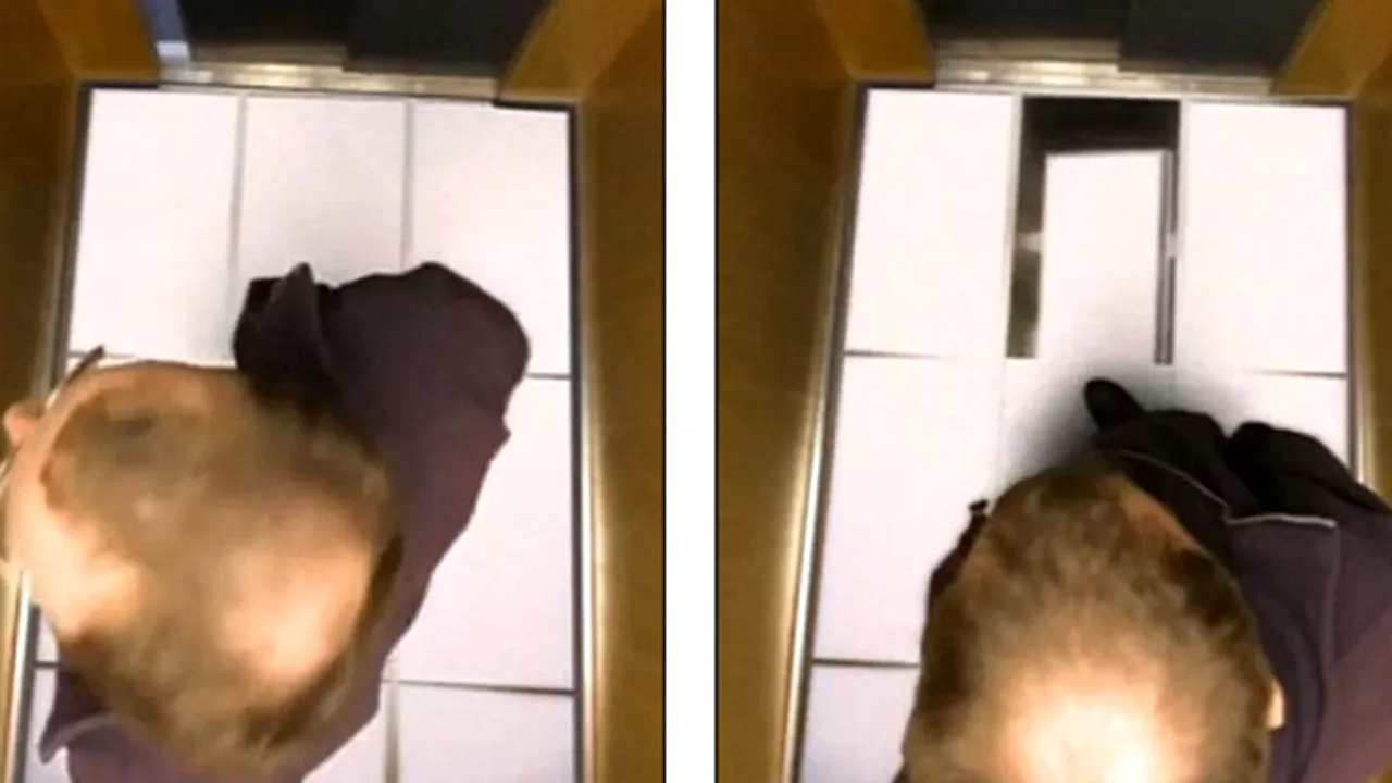 COŞMAR ÎN LIFT: Oameni îngroziţi se trezesc cu podeaua ascensorului desfăcându-se bucăţi - VIDEO