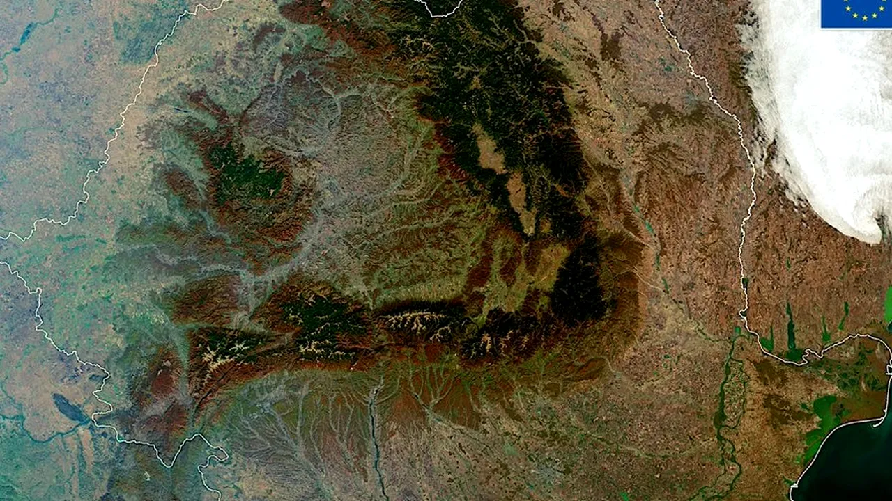 Imagine impresionantă cu România, văzută din Spaţiu