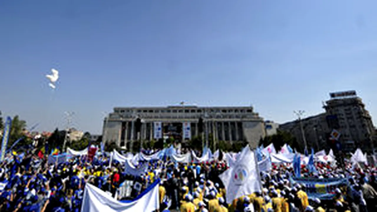 Thousands Of Romanian Public Sector Workers Rallied Outside Govt Wednesday