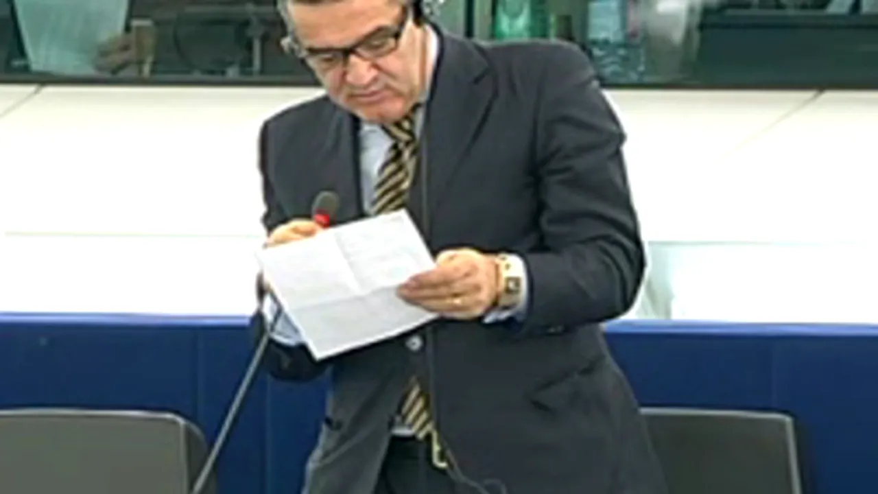 Primul discurs al lui Gigi Becali în Parlamentul European