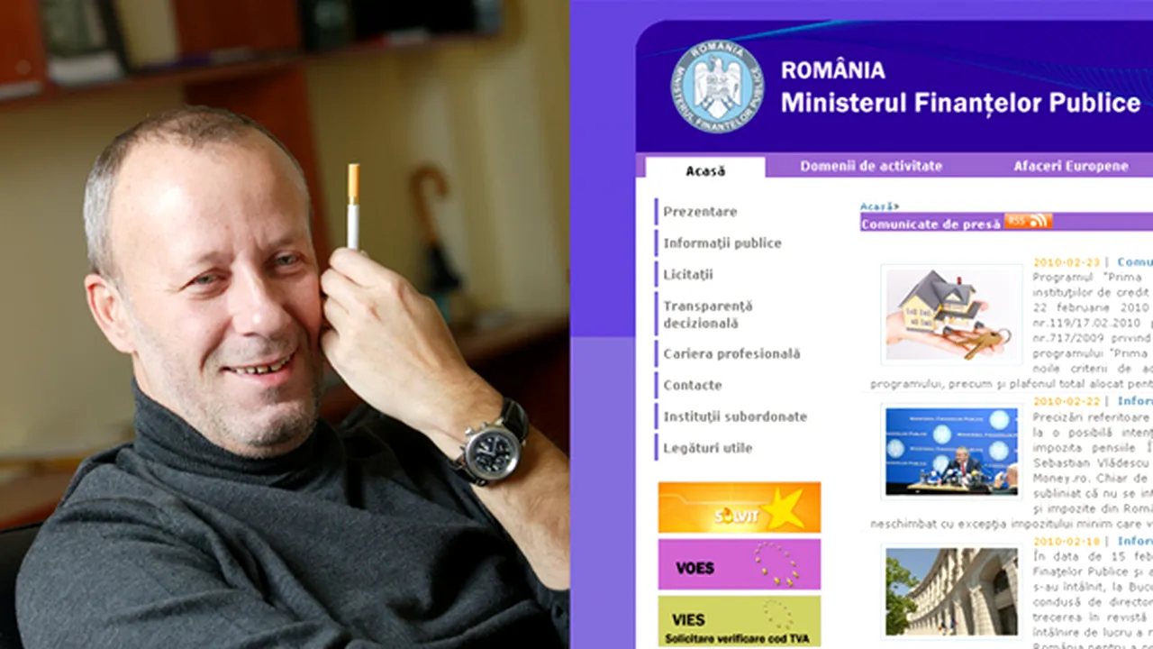Andrei Gheorghe a făcut site-ul Ministerului Finanţelor violet
