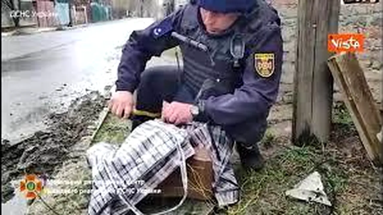 Mină de teren ascunsă într-o plasă de cumpărături