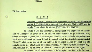 CNSAS publică un raport de filaj al Securității: O delegație sportivă bulgară, urmărită pas cu pas în timpul unei vizite la Bacău, în 1968