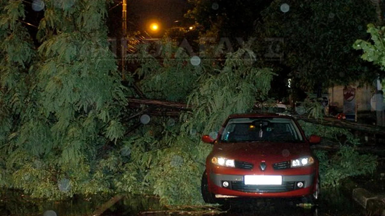 Bucureşti: Aproximativ 10 maşini avariate şi o locuinţă inundată, după furtuna de miercuri noapte - VIDEO
