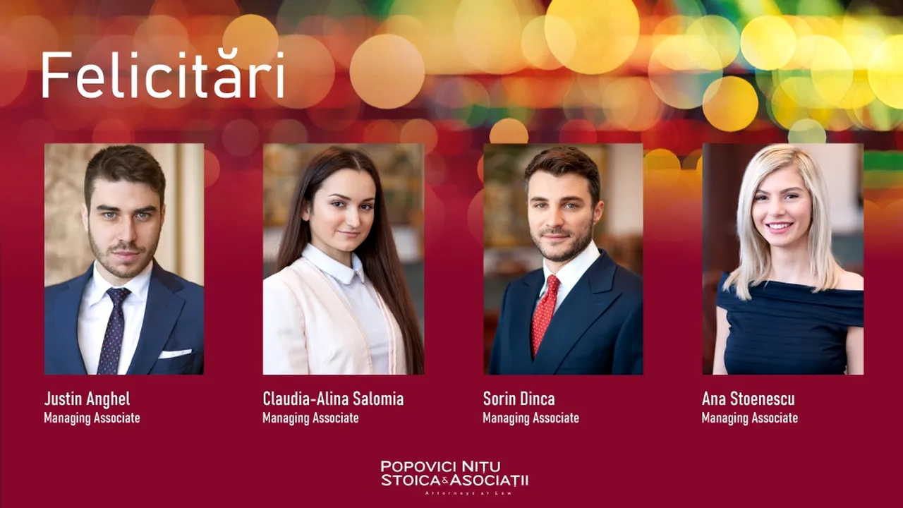 Noi Avocaţi Colaboratori Coordonatori în cadrul Popovici Niţu Stoica & Asociaţii