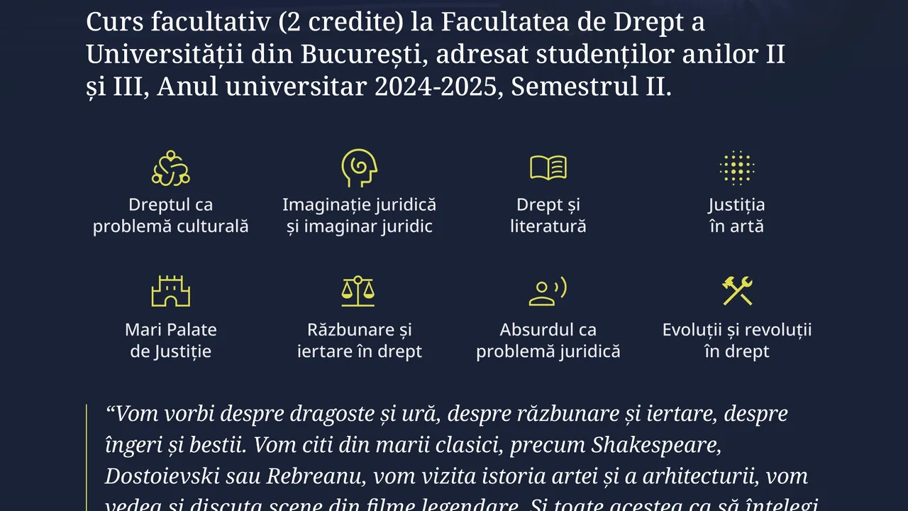 Sever Voinescu reia cursul de Cultură Juridică la Facultatea de Drept – Universitatea Bucureşti, cu sprijinul DLA Piper