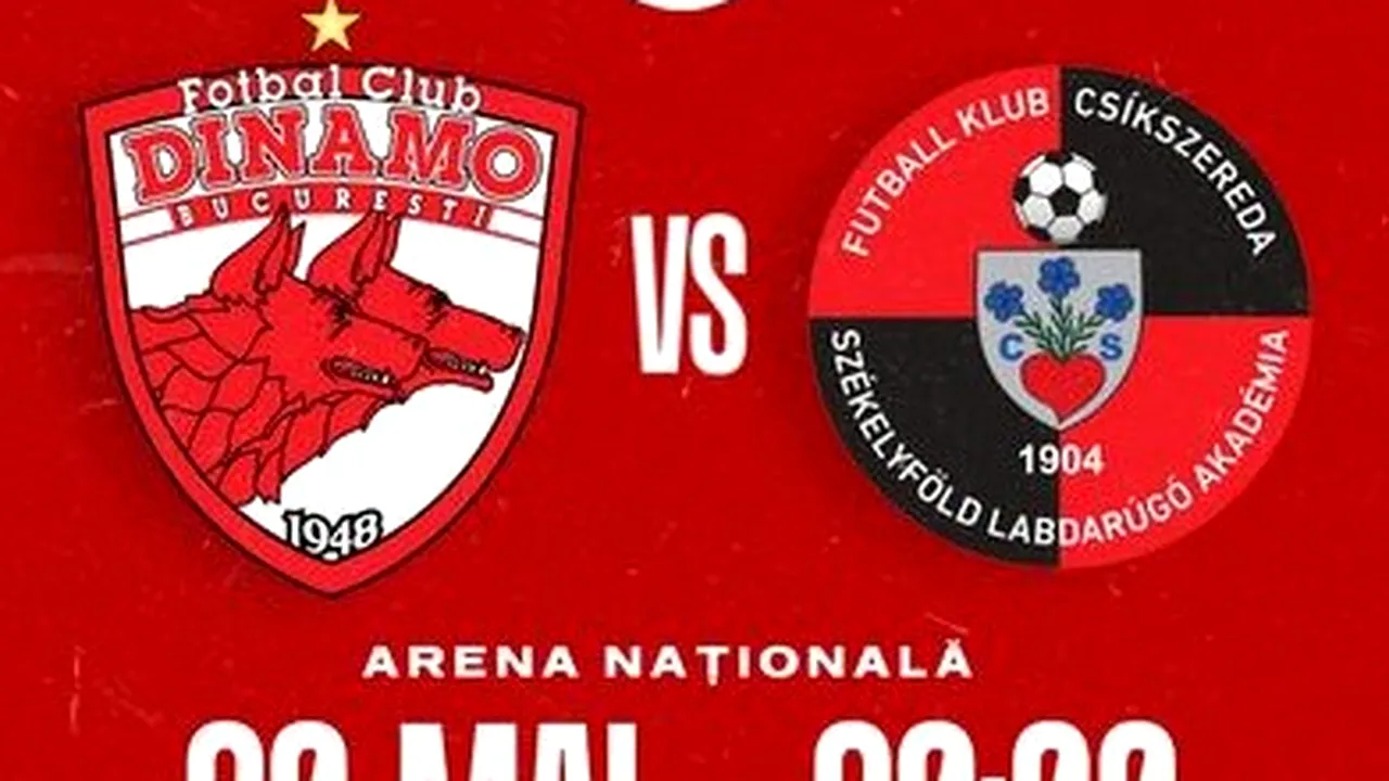 Barajul pentru Superliga de fotbal: Dinamo Bucureşti – Csikszereda Miercurea Ciuc