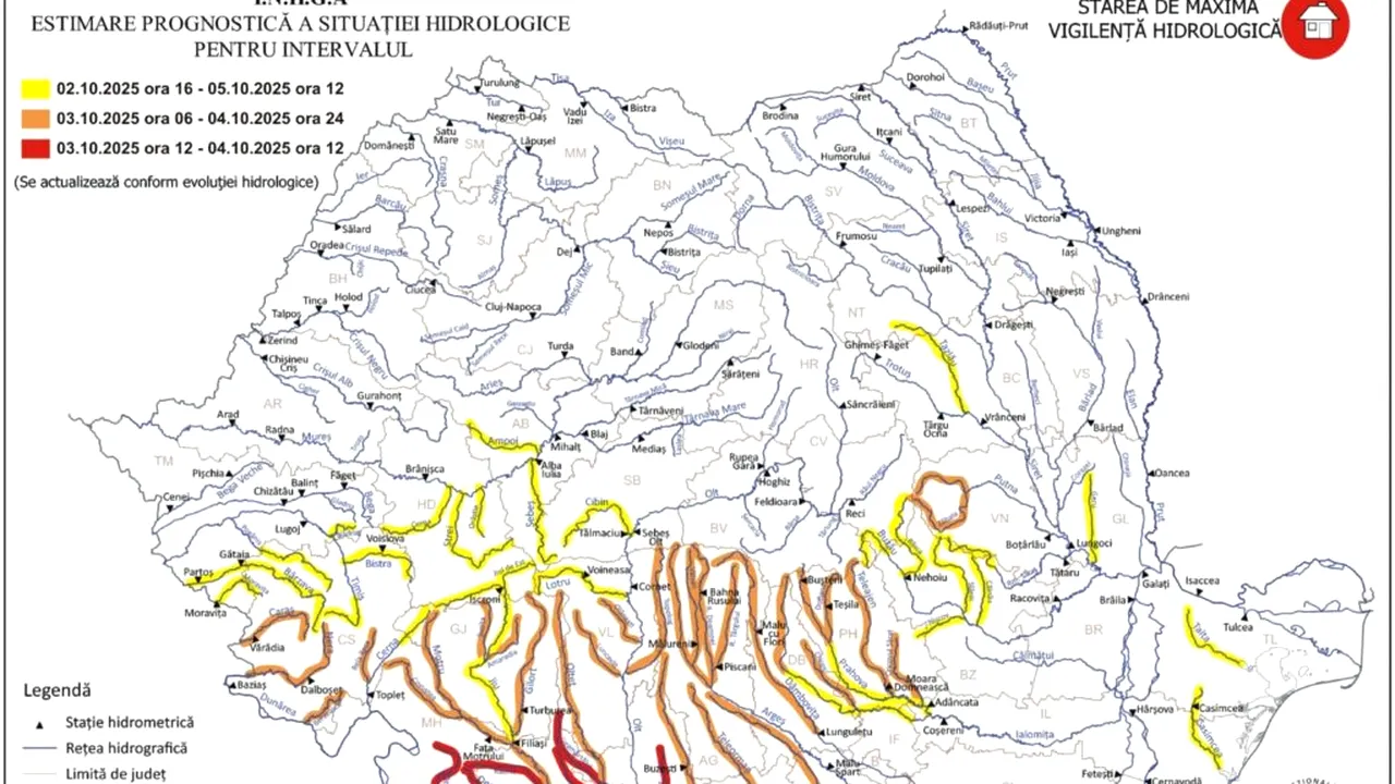 Şedinţă de urgenţă la ISU Olt din cauza codului roşu de precipitaţii