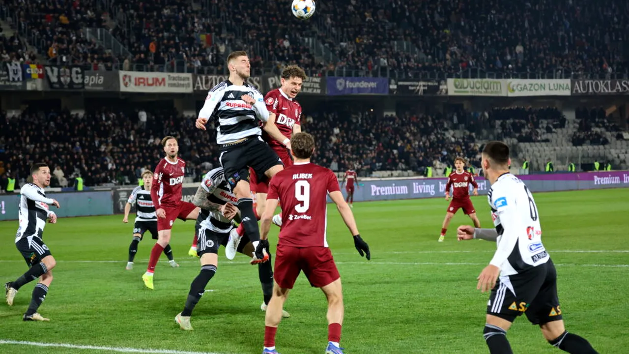 Universitatea Cluj învinge CFR în Derbiul Clujului și ajunge pe locul 2 în Superliga, la un punct de lider, după etapa întâi din play-off