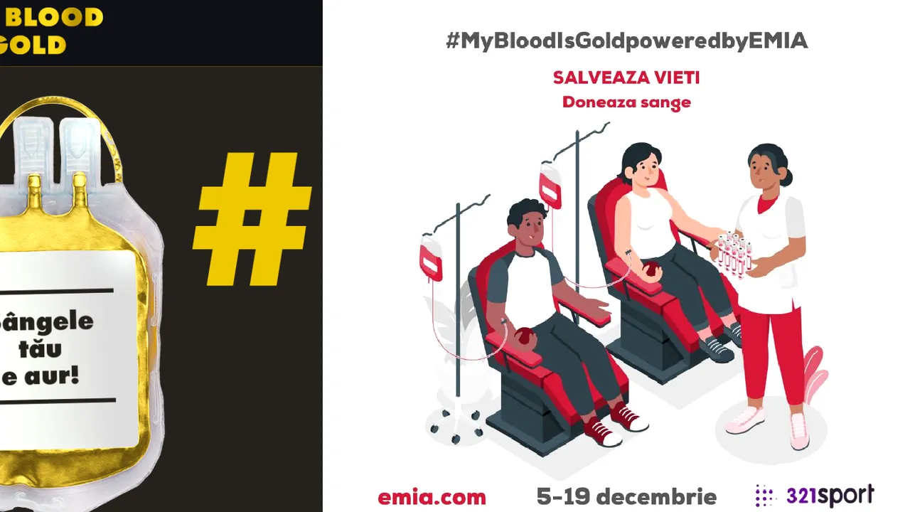 În pas de alergare la donare: #MyBloodIsGold, campanie de donare de sânge în perioada 5-19 decembrie