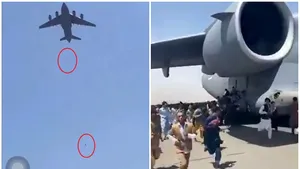 Imagini dramatice. Doi oameni au căzut dintr-un avion care a decolat din Kabul. Pista aeroportului, eliberată cu elicopterele 