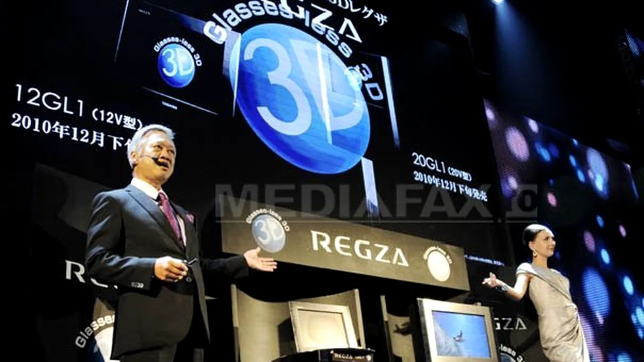 Toshiba va lansa televizoare 3D de diagonală mare care nu necesită ochelari speciali