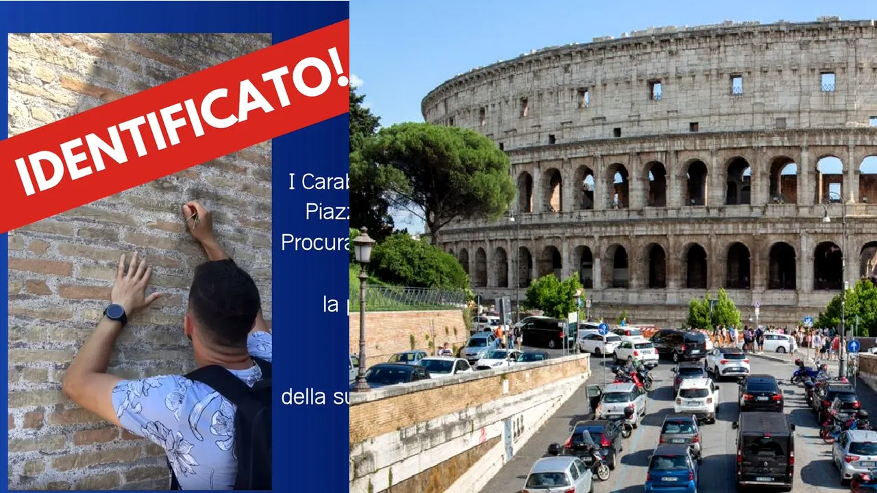 Turistul care a vandalizat Colosseumul din Roma şi riscă 5 ani de închisoare se apără: nu ştiam ce vechime are monumentul