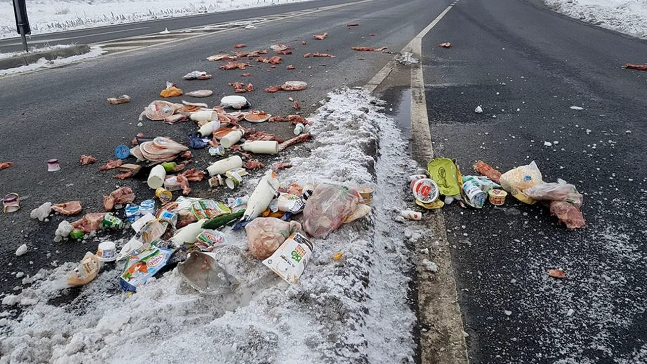 Carne de porc, aruncată pe şoseaua de centură a Alexandriei. Autorităţile nu au un punct de vedere, deşi judeţul e afectat de PPA