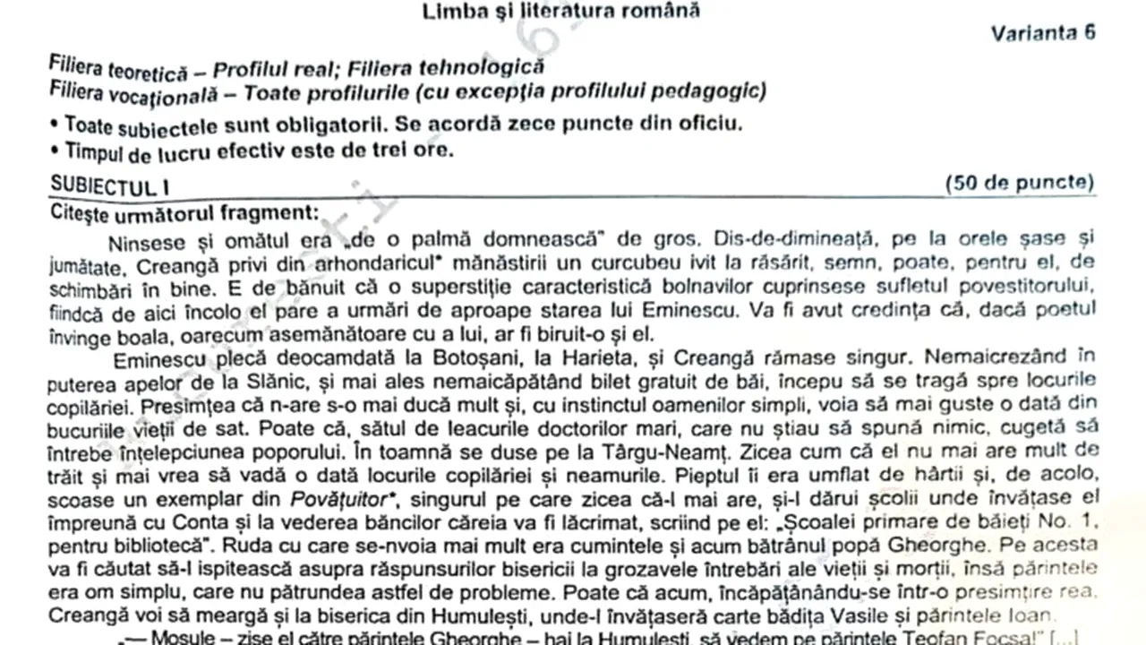 Barem Bacalaureat 2023. Ce vor puncta profesorii când vor corecta lucrările la Limba şi literatura română