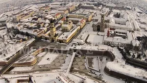 Imagini de poveste: Cetatea Alba Iulia acoperită de zăpadă, văzută de sus - FOTO