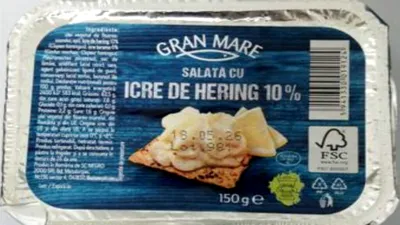 SOCIAL Un lot de salată cu icre, retras din comerț după ce a fost depistată Listeria monocytogenes