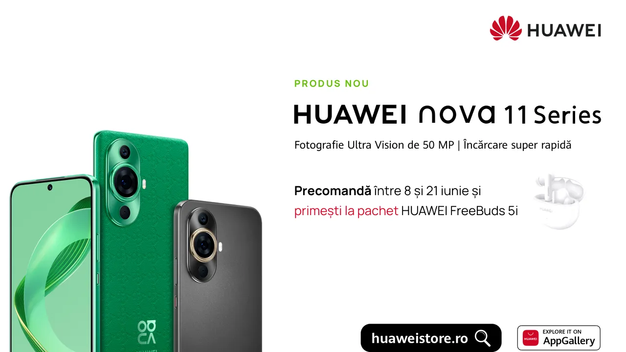 HUAWEI a lansat nova 11 şi nova 11 Pro. Toate detaliile şi preţurile noilor flagship-uri