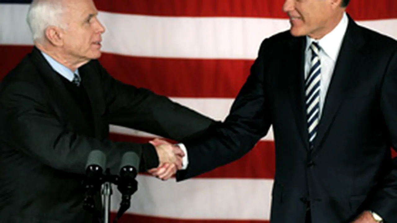 Mitt Romney îl susţine pe John McCain, în cursa pentru alegerile din SUA