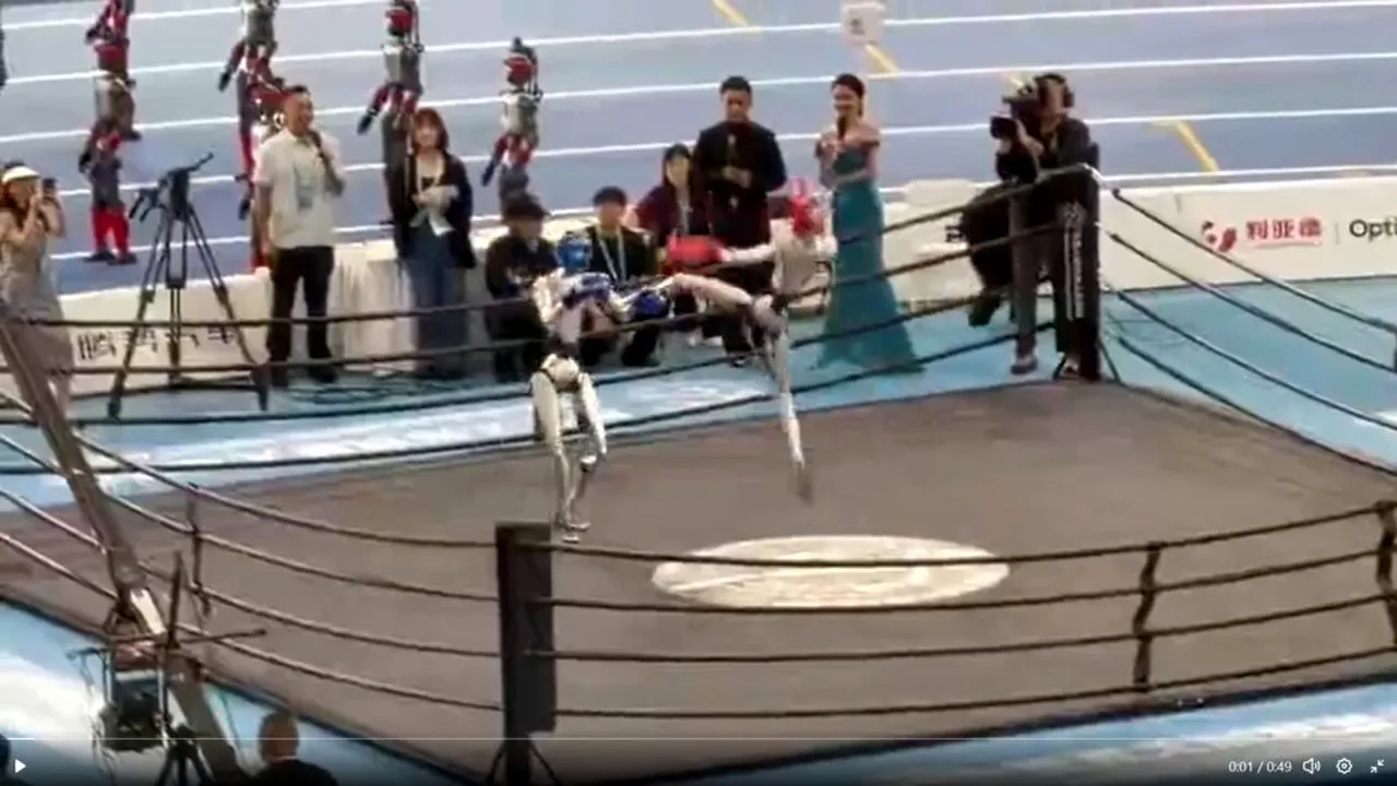 Reacție devenită virală a unui robot după ce a câștigat un meci de box în China