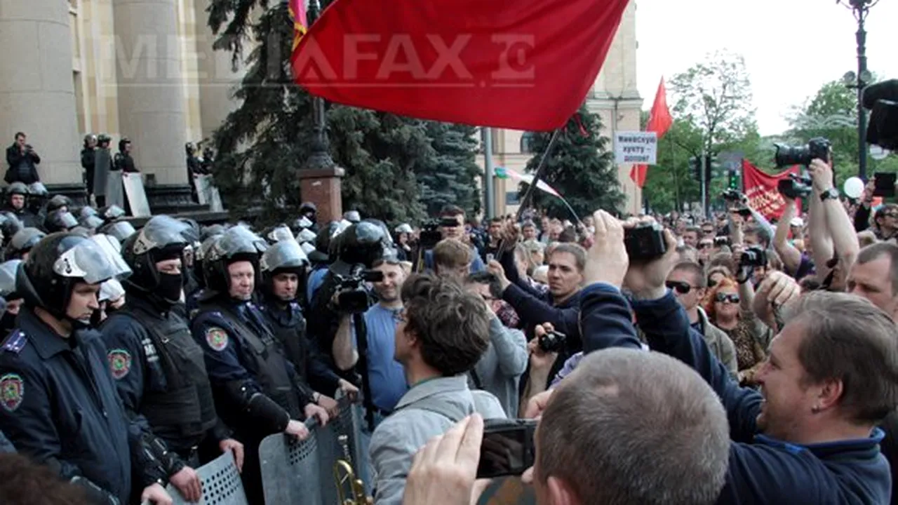 Protest în oraşul Harkiv faţă de scrutinul prezidenţial din Ucraina